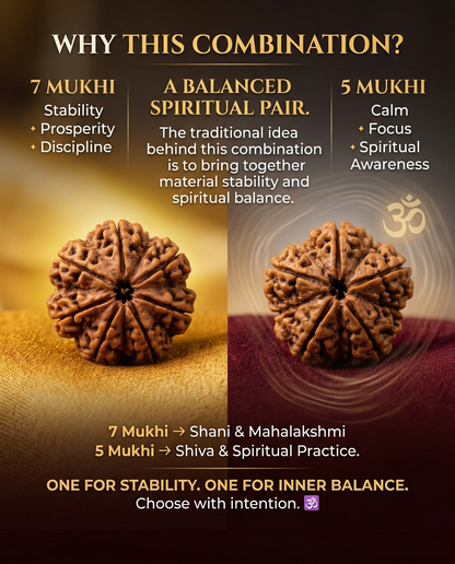 Buy 7 Mukhi Rudraksha Get 5 Mukhi Rudraksha FREE | Limited-Time Sawan Offer