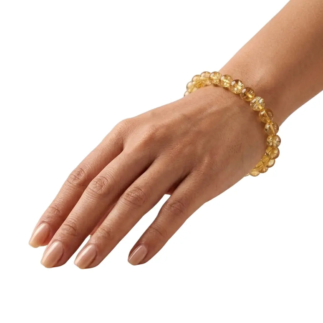 Handmade Citrine Wealth Bracelet in Wrist