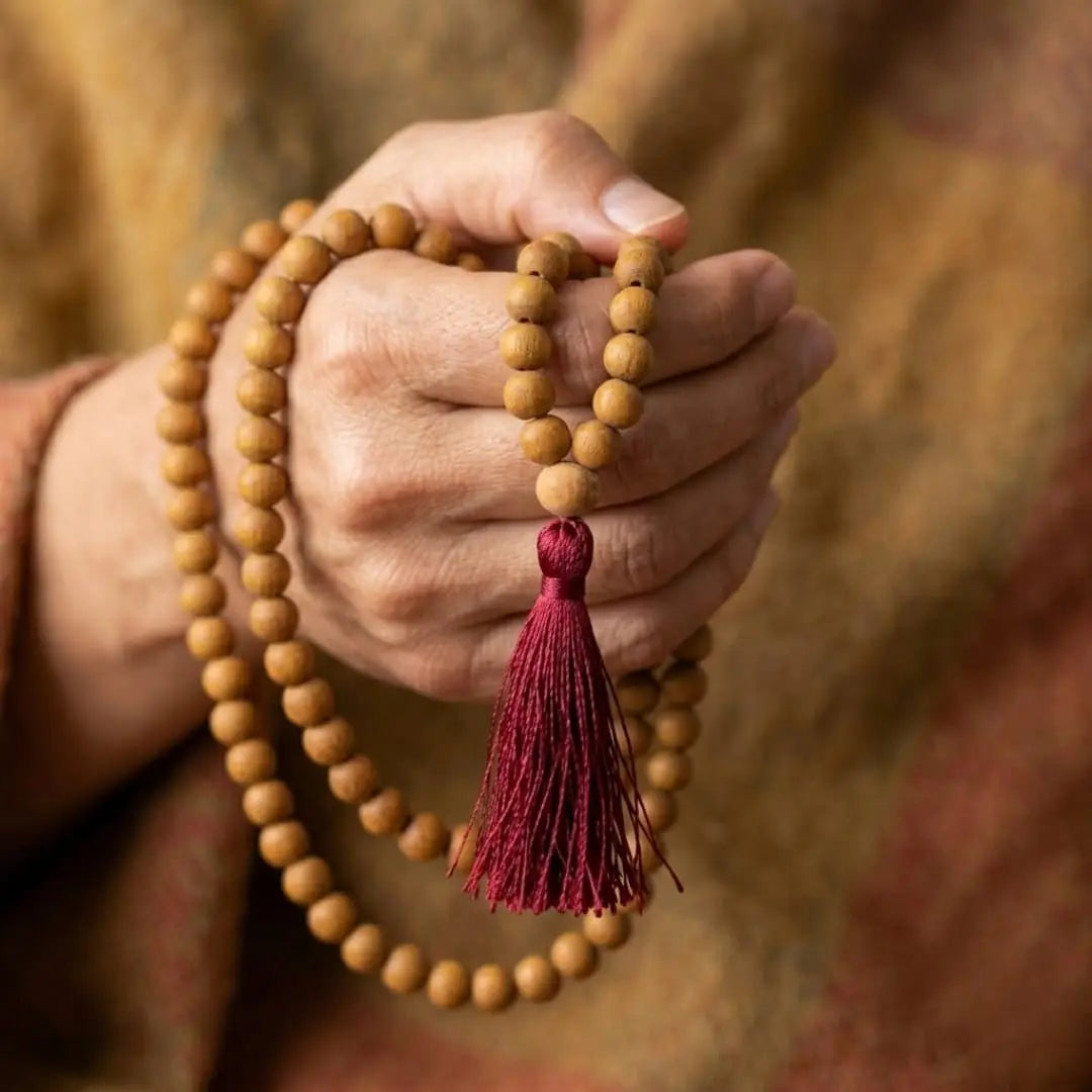 Original Chandan Mala with Natural Sandalwood Beads