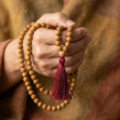 Original Chandan Mala with Natural Sandalwood Beads