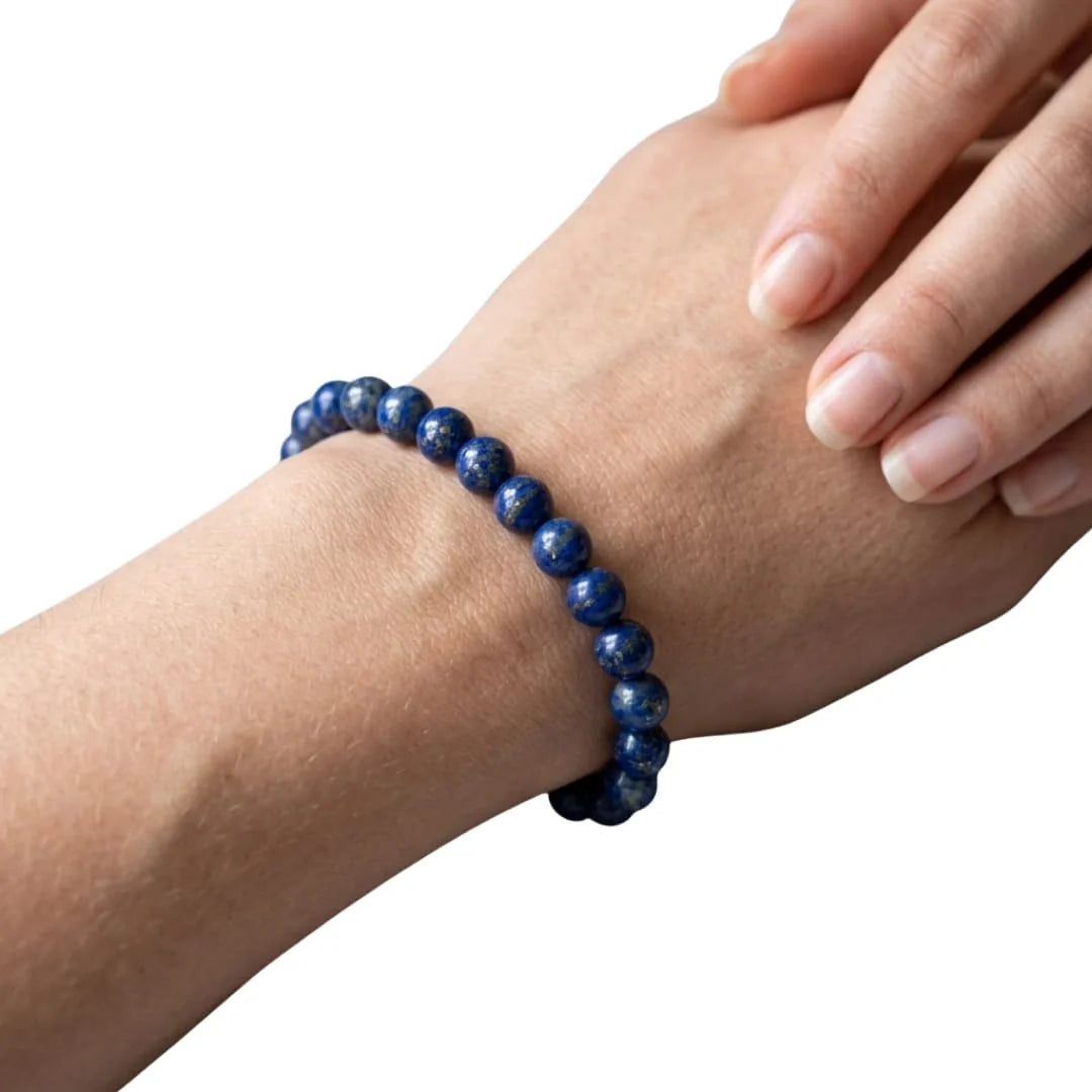 Lapis Lazuli Crystal Bracelet Styled on Hand for Daily Wear
