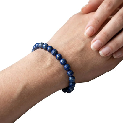 Lapis Lazuli Crystal Bracelet Styled on Hand for Daily Wear
