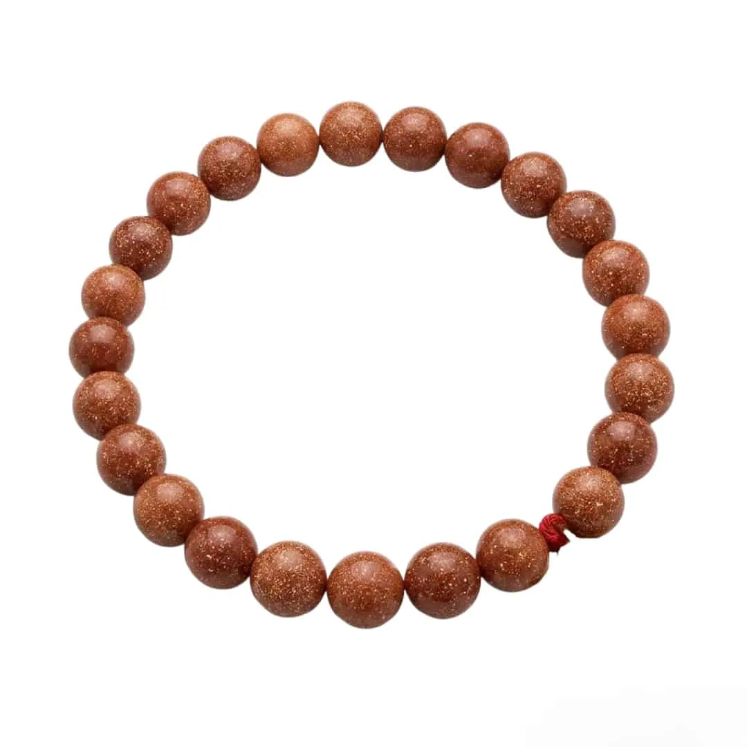 Natural Sunstone bracelet 8mm AAA grade beads close-up with sparkling texture for healing and positive energy